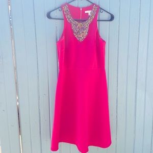 Pink dress w/ beaded neckline